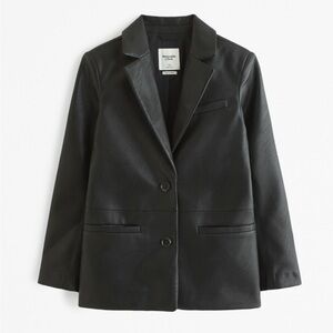 Women's Black Leather Abercrombie and Fitch Blazer